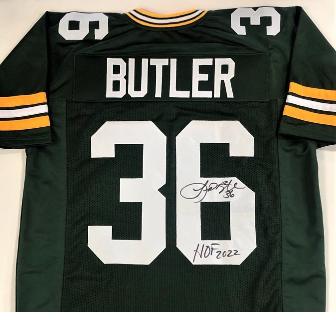 LeRoy Butler – autographed with “HOF 2022” inscription Green Bay Packer Jersey