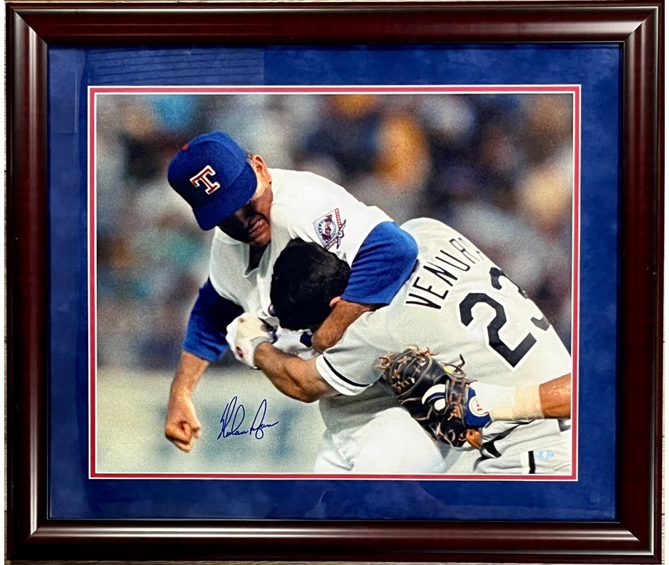 Nolan Ryan Fight Signed Photo
